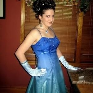 Tie Dye Blue Ombre Prom dress